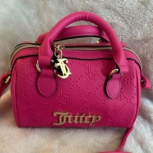 Juicy Couture Bright Pink Embossed Mini Satchel Crossbody
